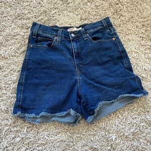 Womens Dark Wash Signature Levis High-Rise Shorts SIZE 8 - W29
